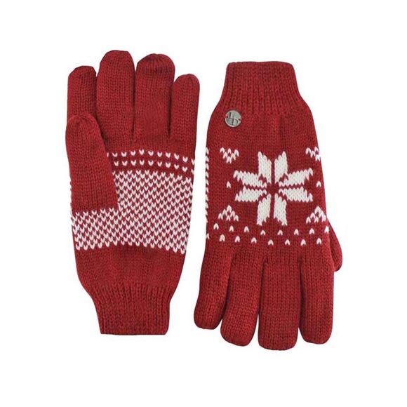 Thermal Insulated Womens Snowflake Knit Winter Gloves - Picture 2 of 7